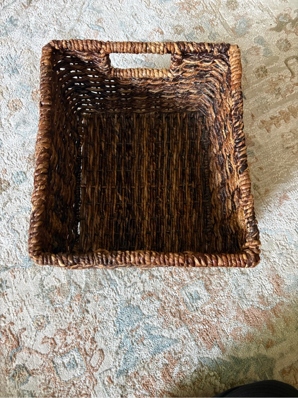 Target Woven Tote Bag in Dark Brown and Tan - Picture 5 of 7